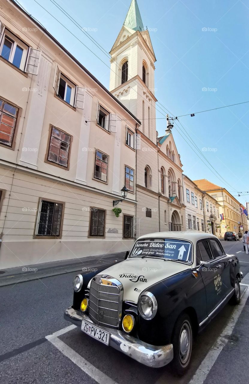 Car with soul. Retro car. Street photo.