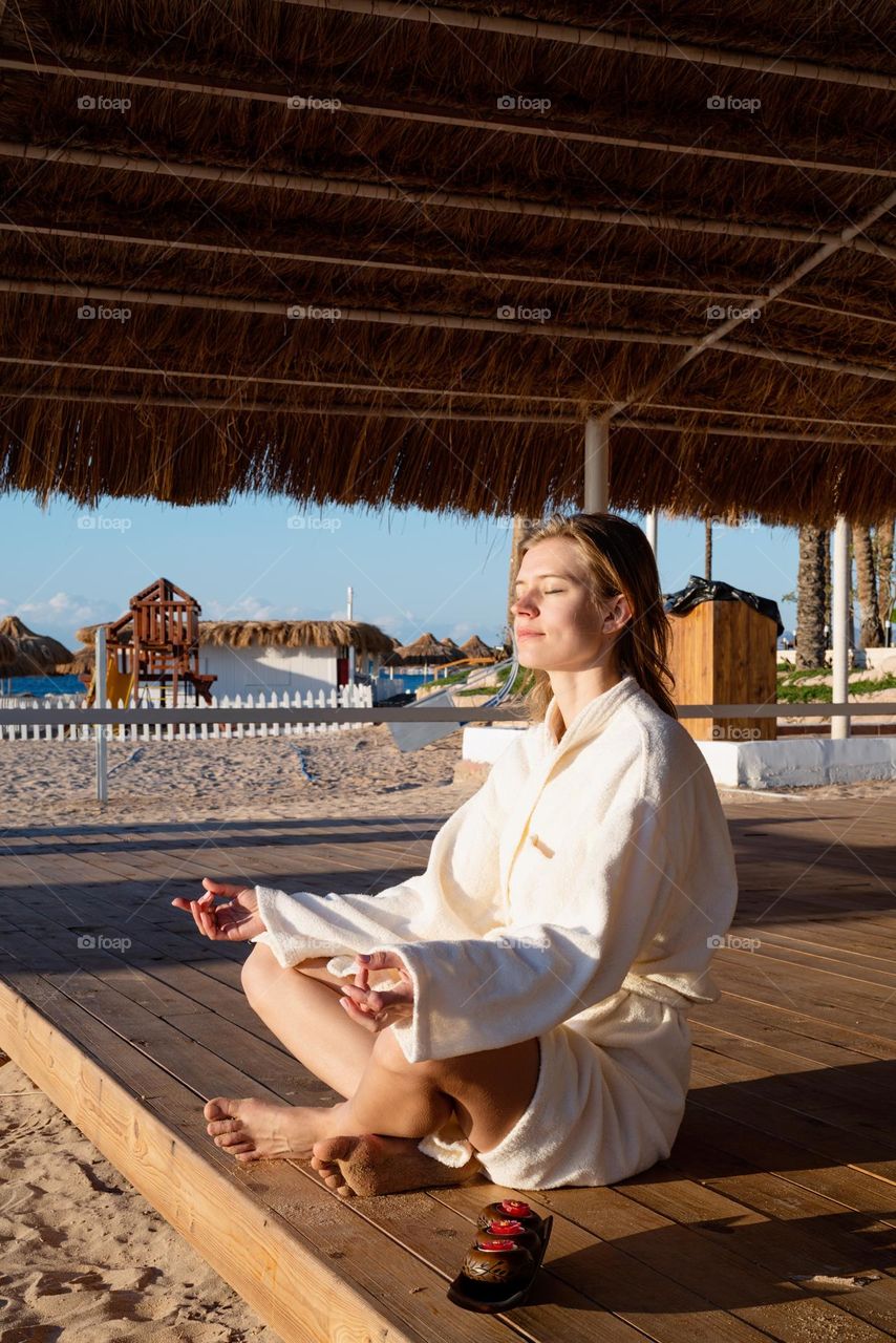 woman meditating