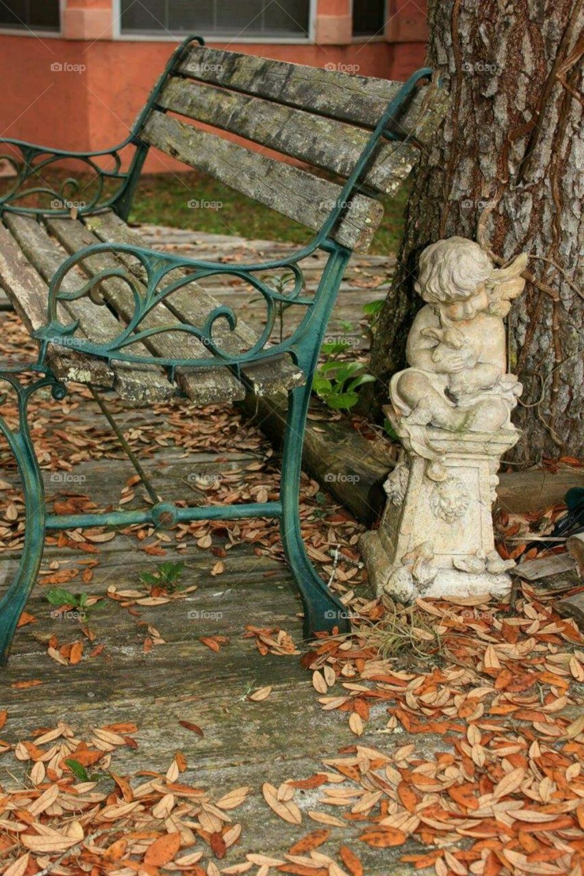 Garden Statue. A garden figurine at our house.