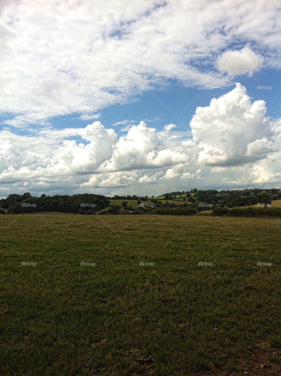 sky field summer clouds by chris7ben