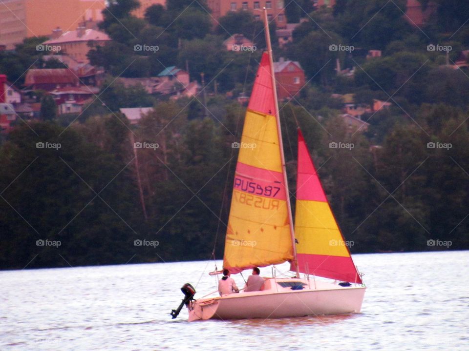 sailing on the Voronezh River, Russia