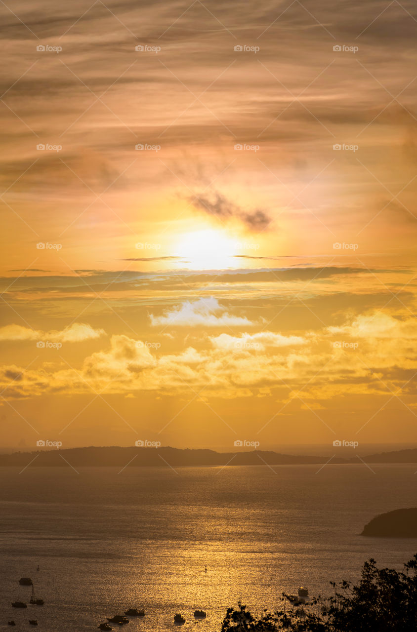 Sunrise above sea scape