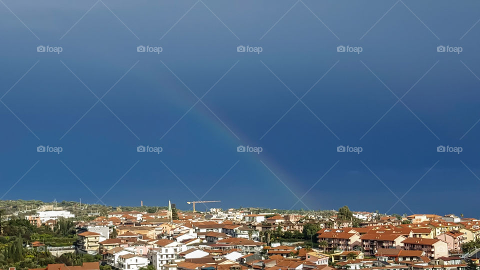 rainbow sea landscape evening