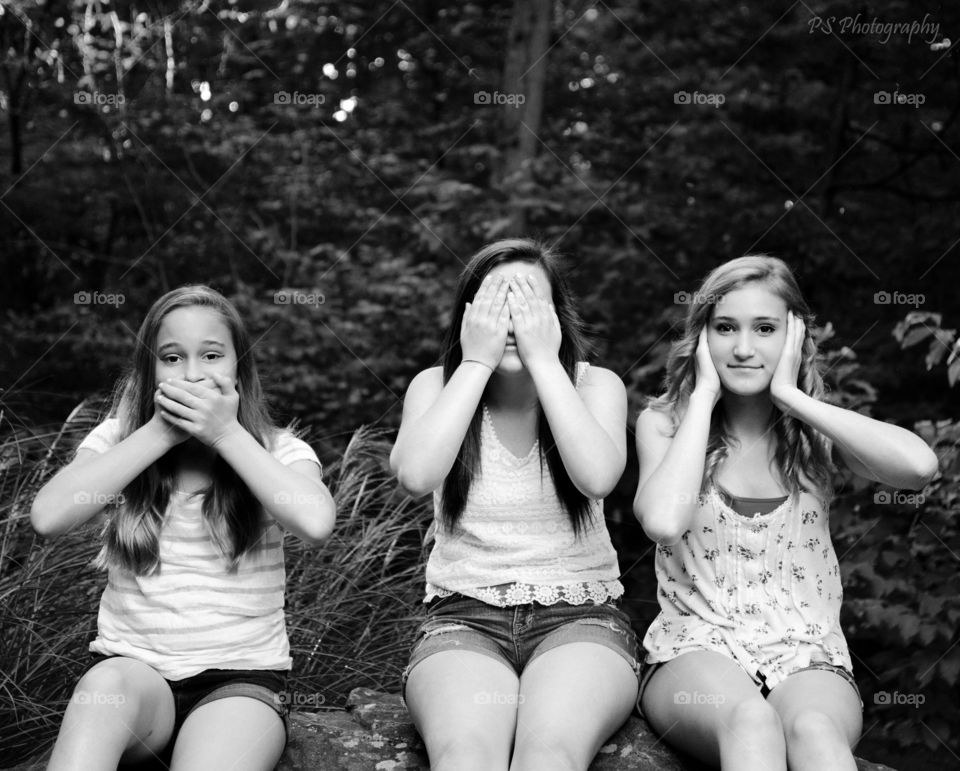 trio of besties. speak no evil, see no evil, hear no evil