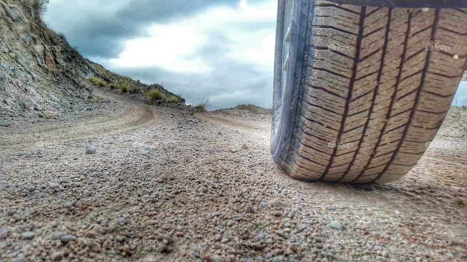 wheel rolling. rolling on rural trail