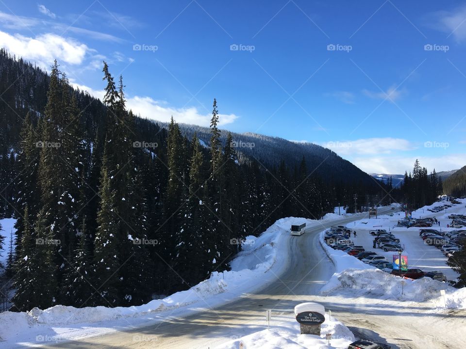 Sunny winter day on the mountain 