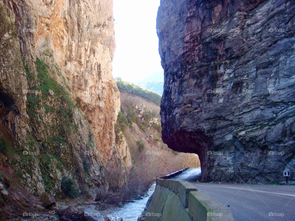 A road through the rocks 