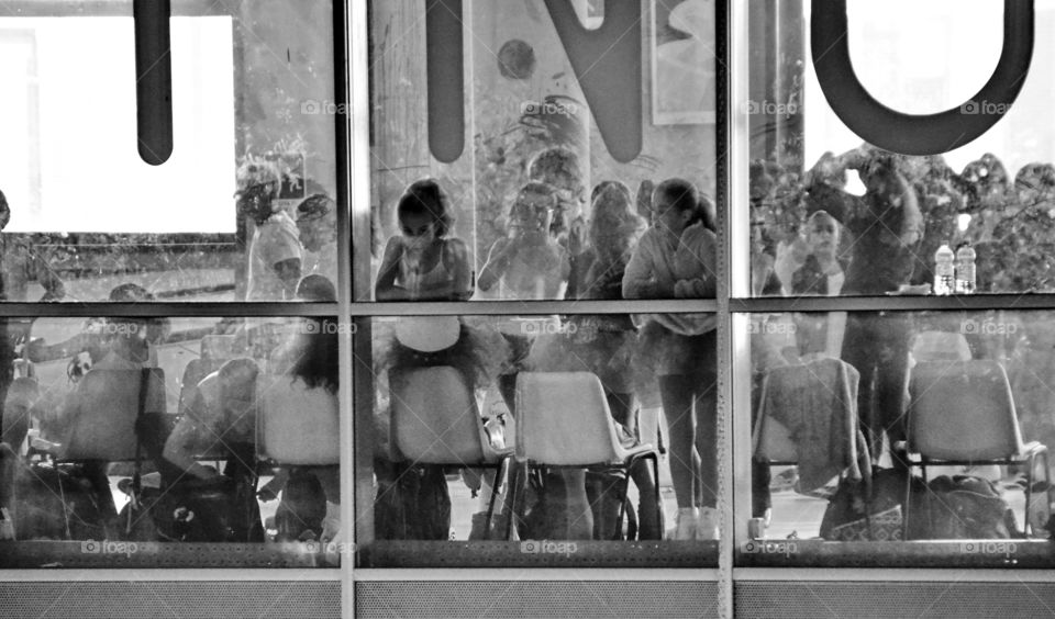 dancers waiting behind the scenes