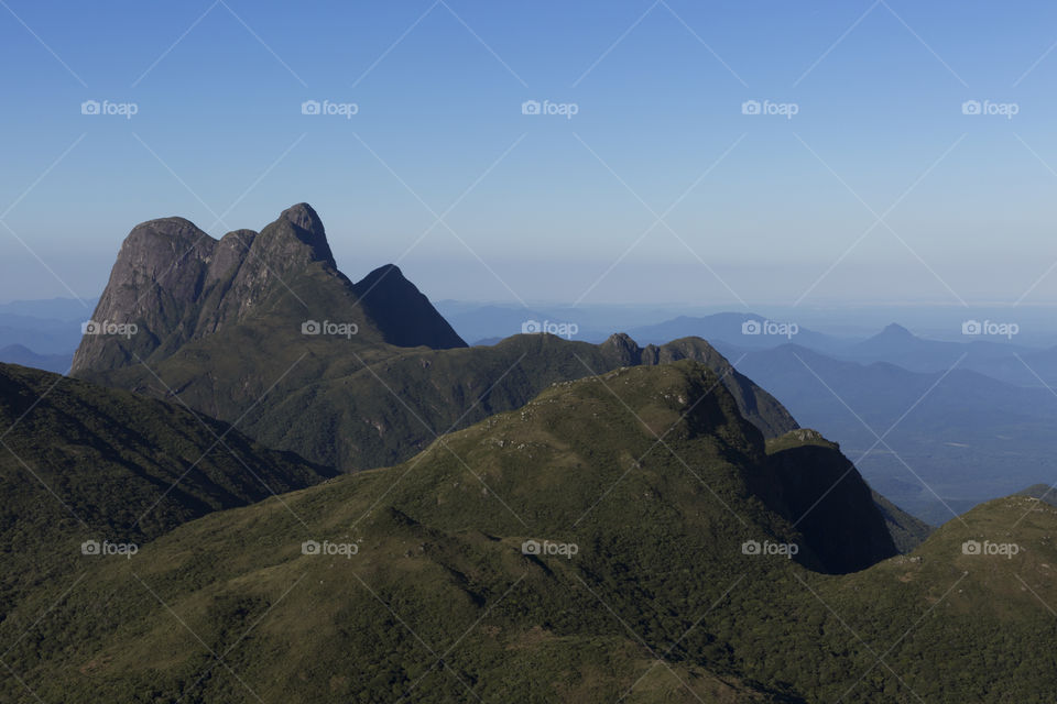 Set of mountains near Curitiba (Serra do Ibitiraquire).