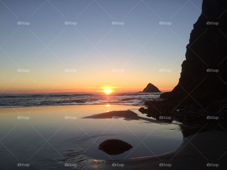 Sunset at the Oregon coast 