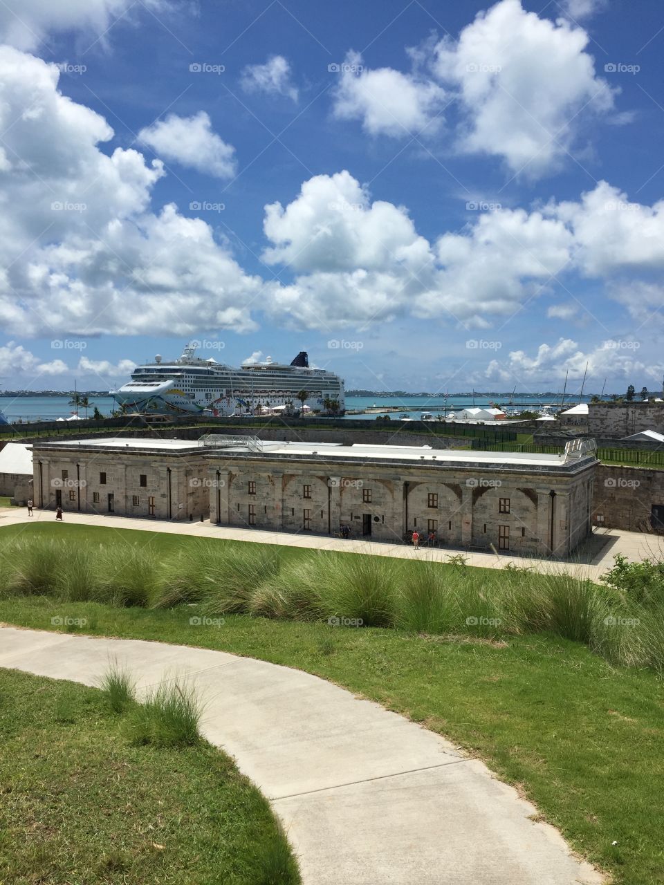 Cruise ship at port in Bermuda.