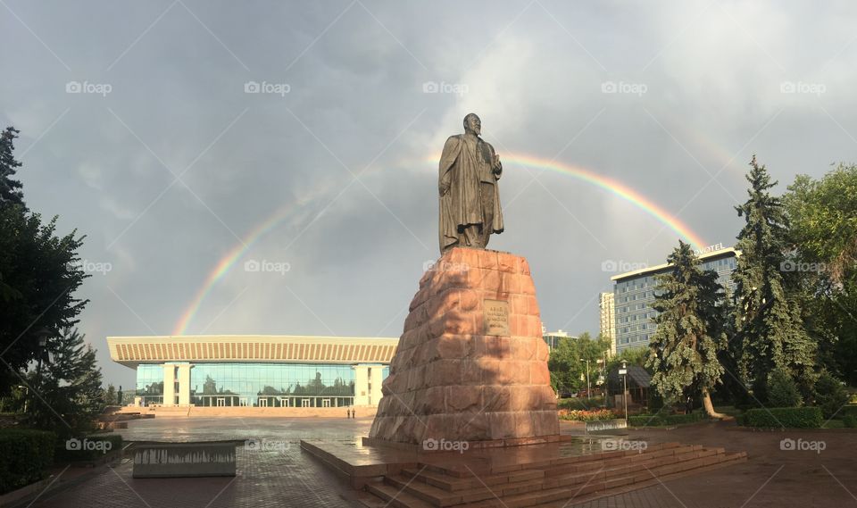 Bright Rainbow in Almaty Kazakhstan 