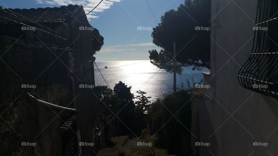 panorama mare salerno italy