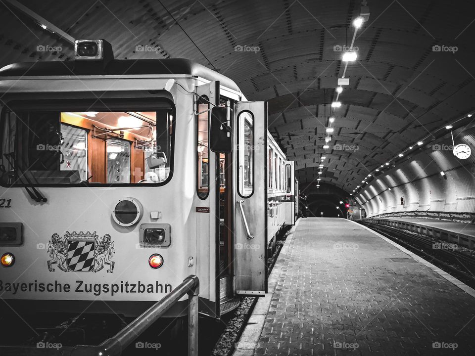 The Zugspitze mountain railway cogwheel train