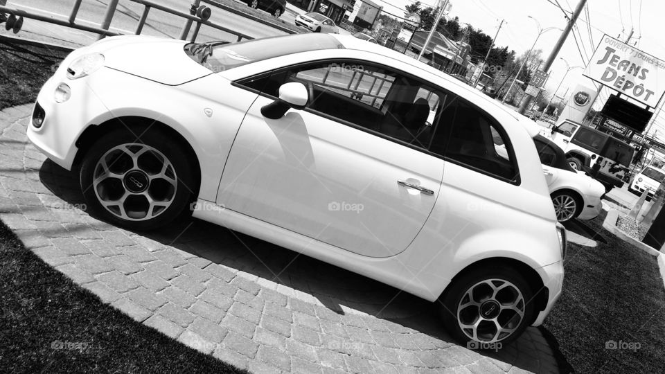 hot small italian car black white fiat dodge chrysler ram coupe demonstration