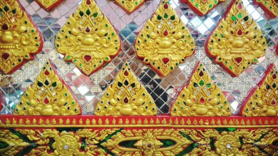 Pattern of church wall in Thai temple