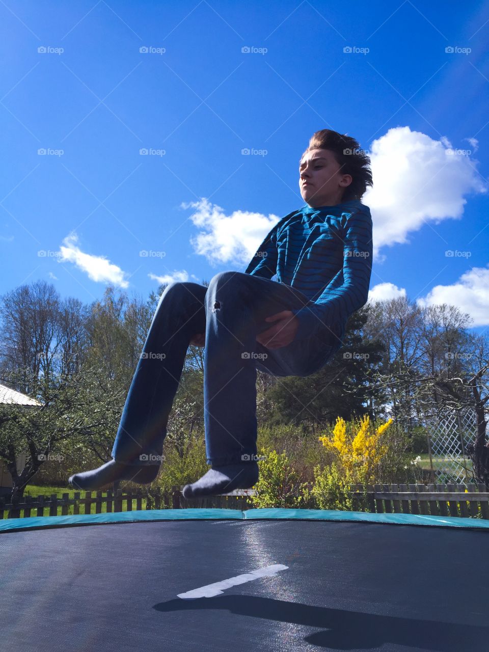 Relaxing on a trampoline . Relaxing on a trampoline 