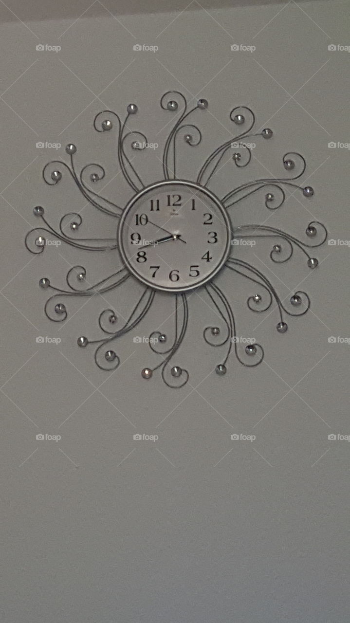 Close-up of designer wall clock