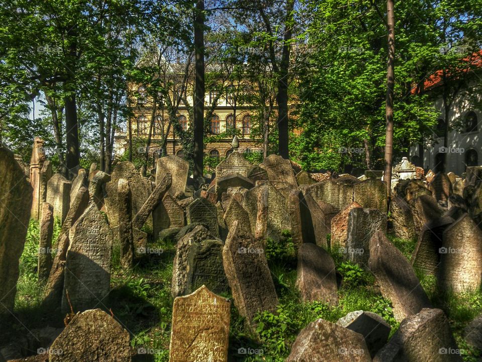 Crammed gravestones