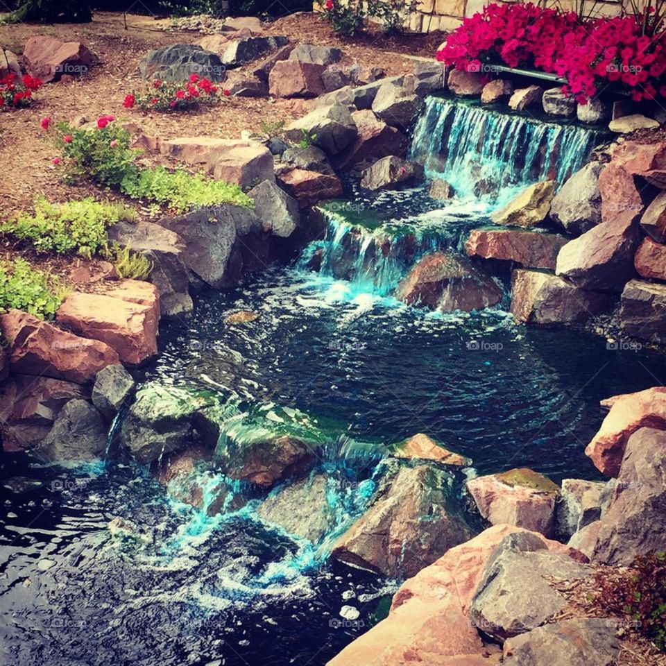 Blue Waterfall in Frankenmuth, Michigan