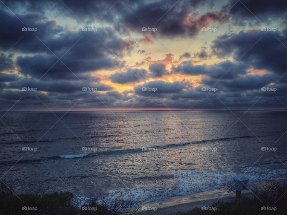 Dramatic sky over sea