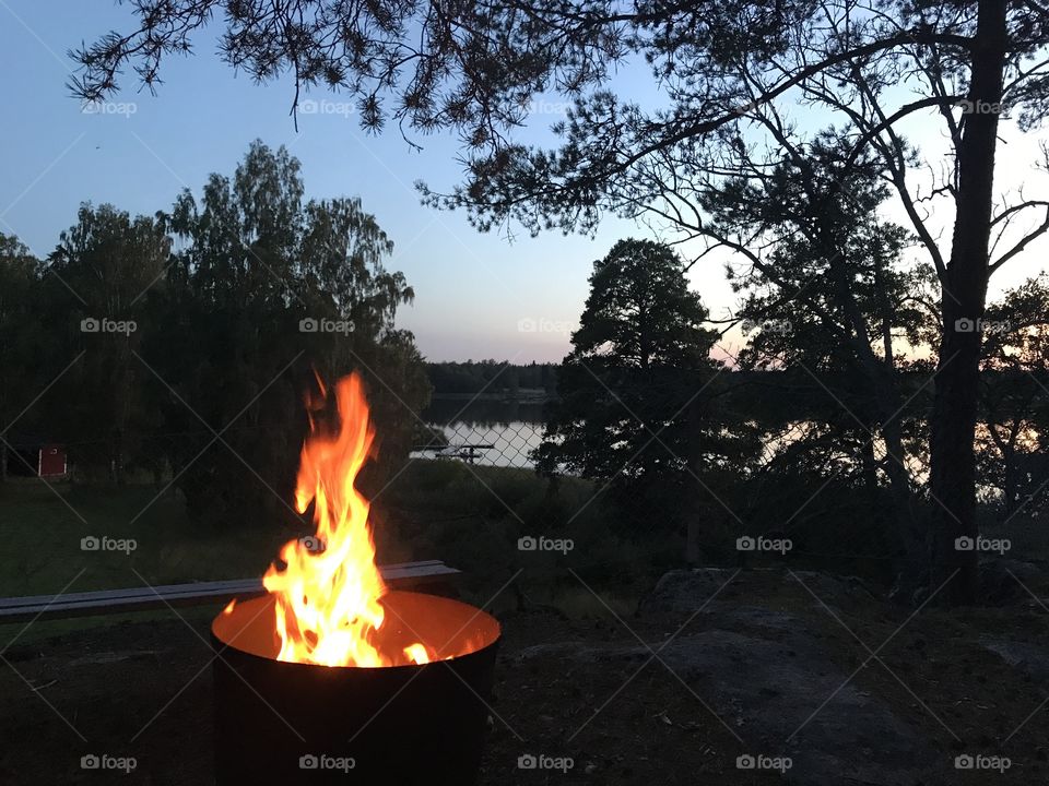 Late afternoon fire pit