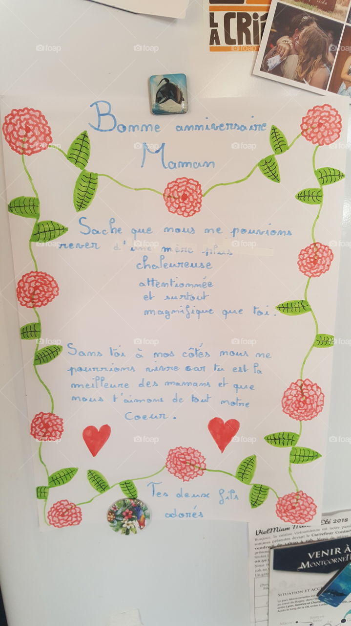 for my birthday, a present from my sons