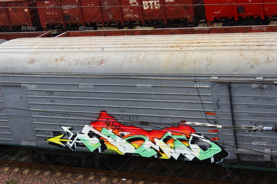 вагон с граффити