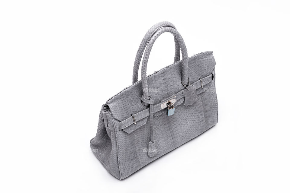 Fashion luxury snakeskin python handbag.