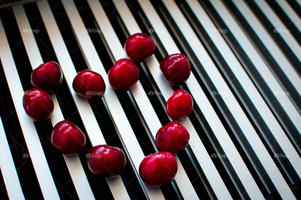 Heart shape made from cherry