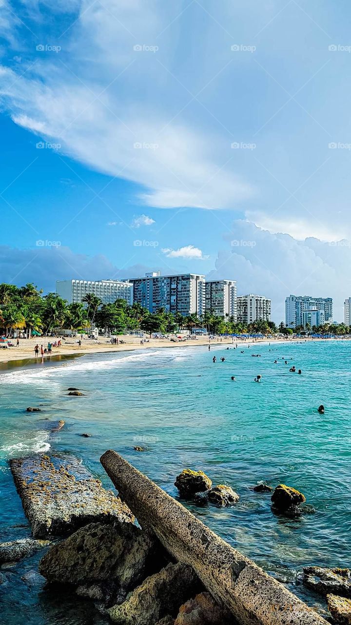 This beautiful view is located in Isla Verde Puerto Rico, behind the International Airport of San Juan.