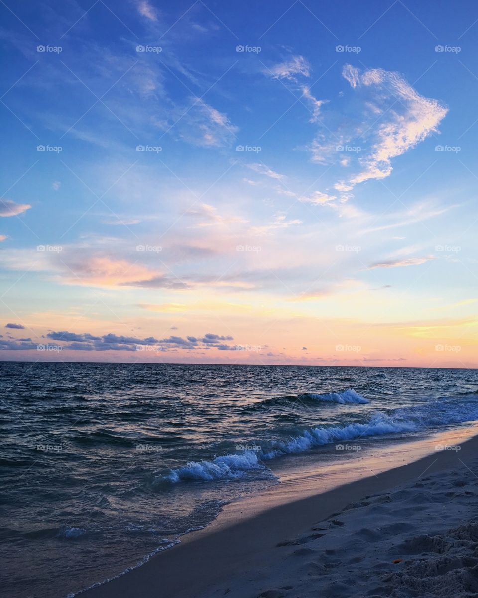 A gulf shore sunset. 