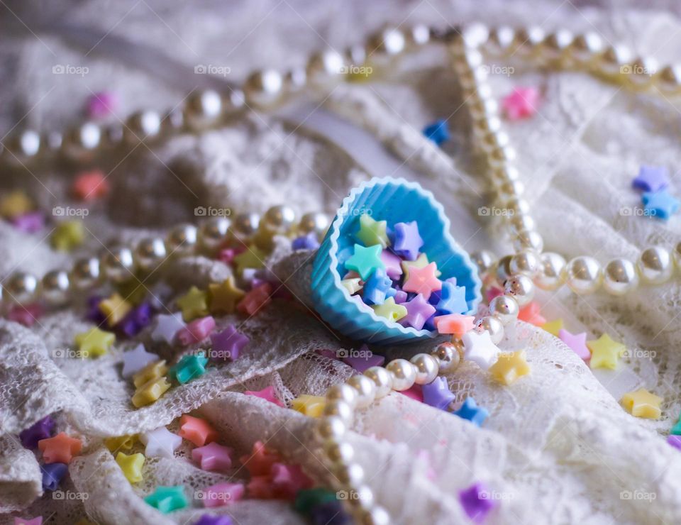 heart stars kawaii pastel lace