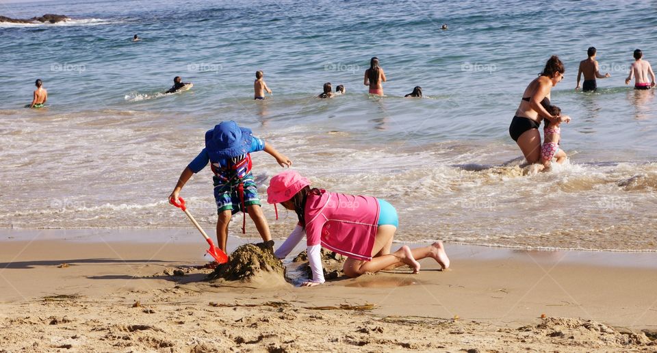 Kids playing. At the beach