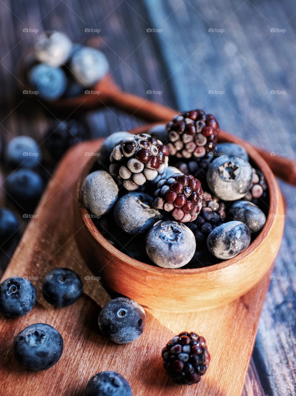 Fresh blueberries and blackberries 