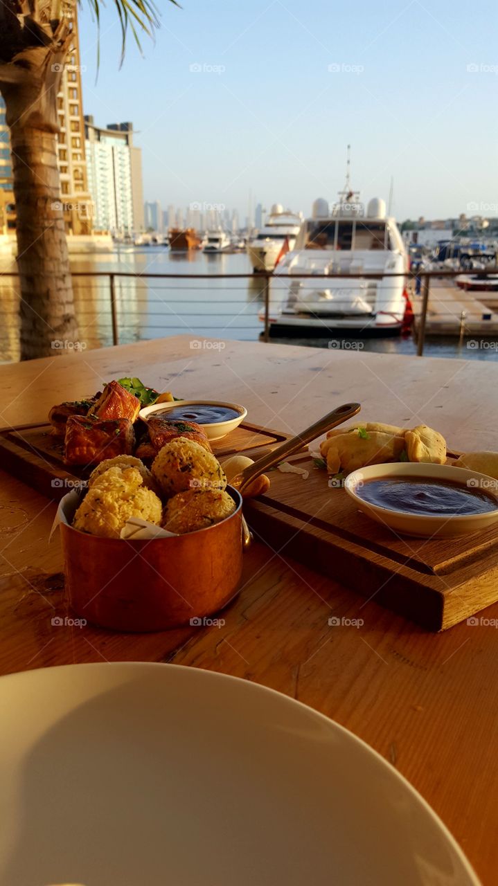 food with a view of the sea