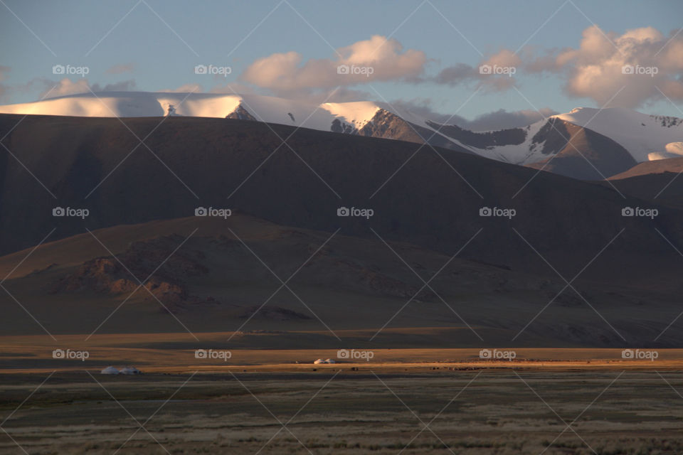 Mongolia steppe yurt