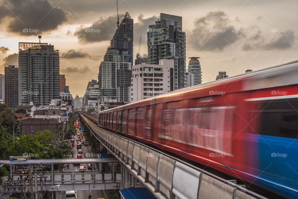 View of blurred motion train