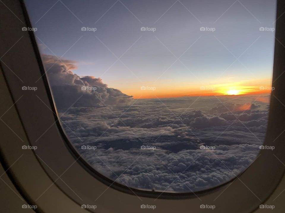 Sunset at 30,000 feet