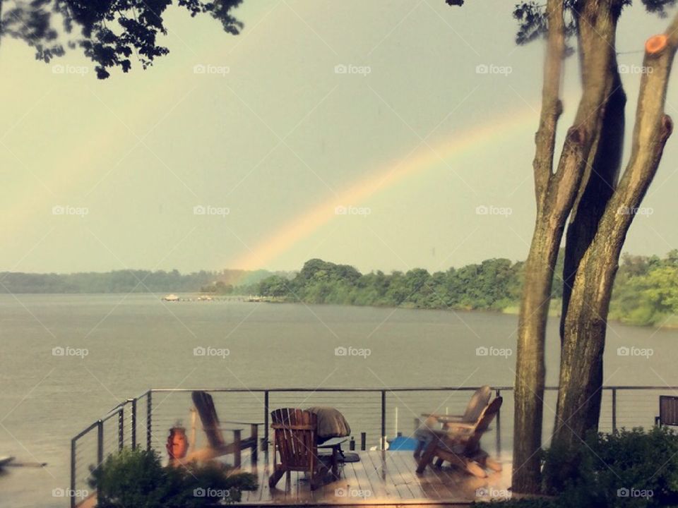 Rainbows on water