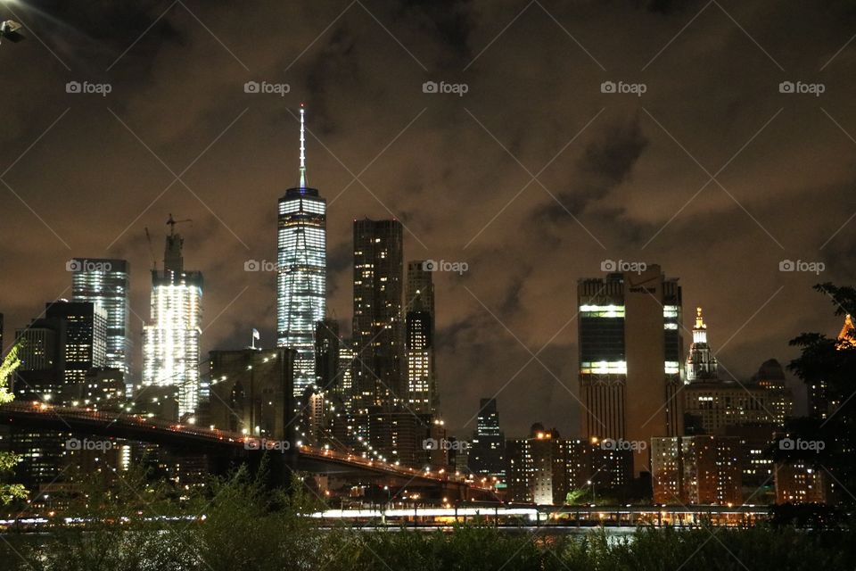 Brooklyn Bridge and Freedom Tower, NYC