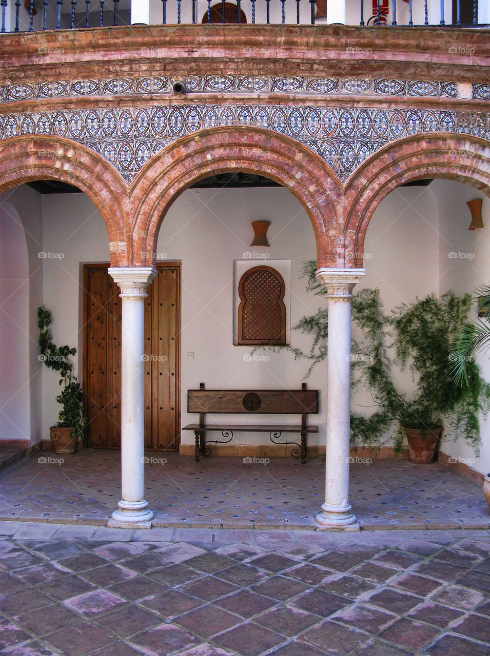 tiles courtyard arches columns by chris7ben