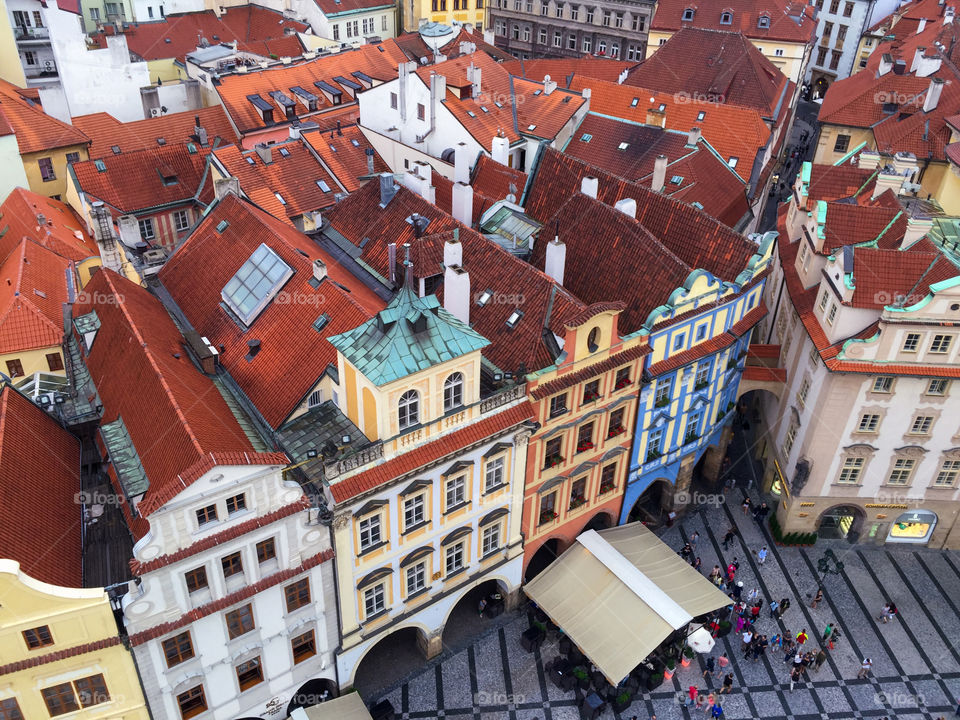 A view from Astronomical Clock in the Old Town Square / Prague
