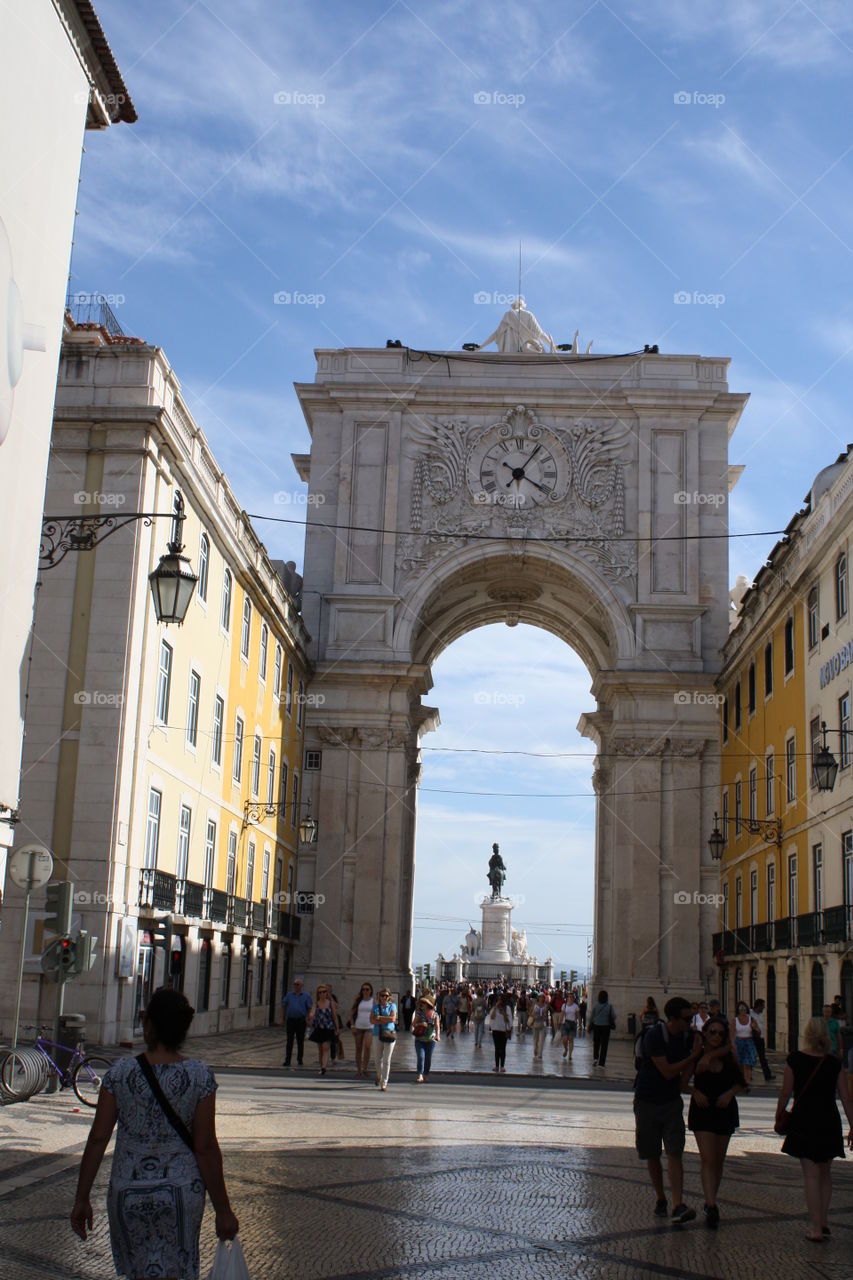 Rua Augusta Arch Clock Tower in Lisbon