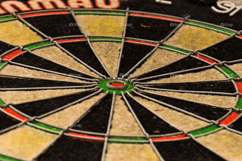 A dartboard upclose