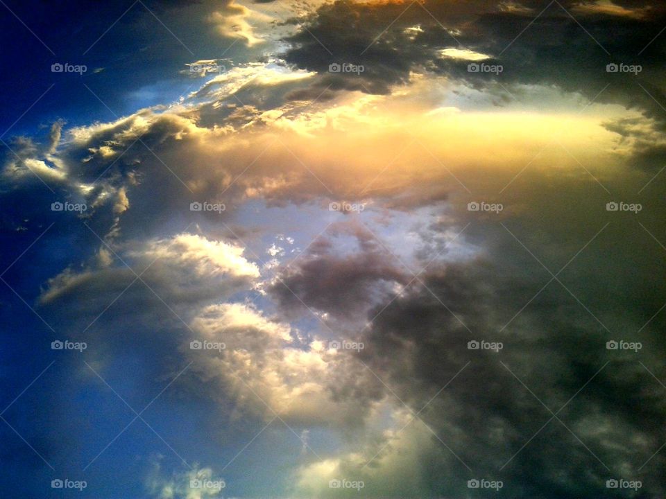 colourful and beautiful dark clouds before rain