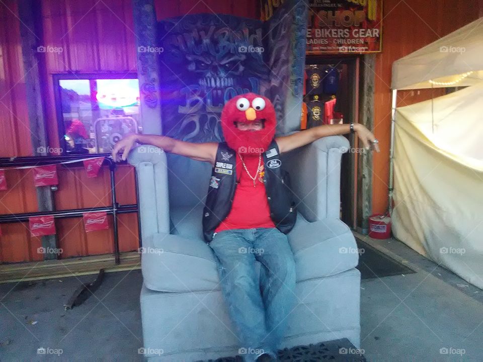 #elmobiker on his throne.