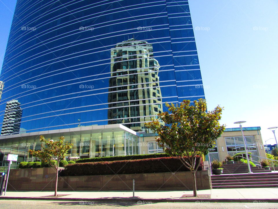 Blue Glass reflecting building