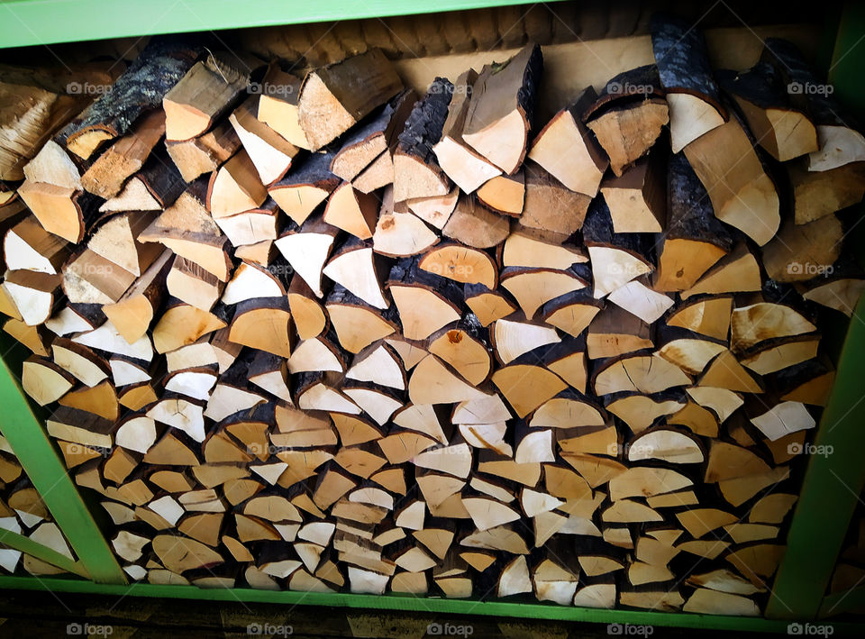 Wooden logs for fireplace