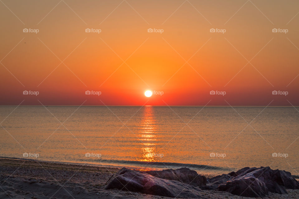 An early summer sunset on Long Island, New York 